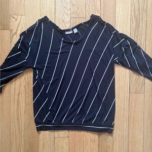 Chico's black and White Striped Top